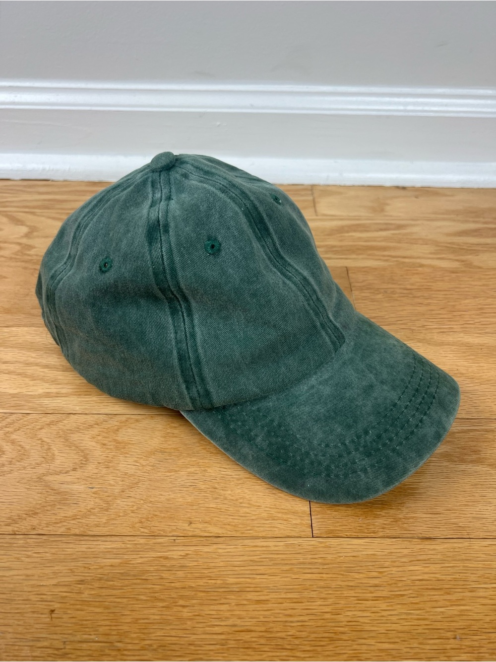 Brooks Brothers Forest Green Washed Cotton Baseball Cap Hat Size L/XL